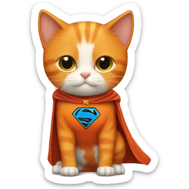 Orange super man cat sticker