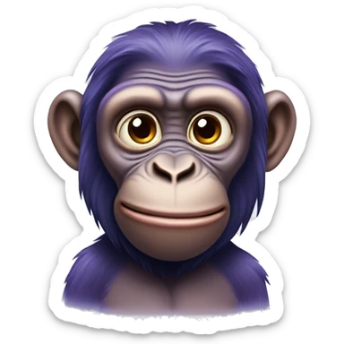 purple chimpanzee sticker