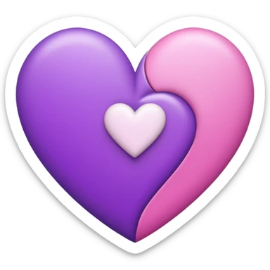 Purple pink and white hearts   sticker