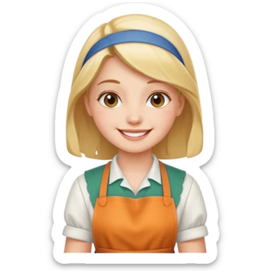 girl with apron sticker