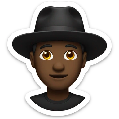black hat portrait sticker
