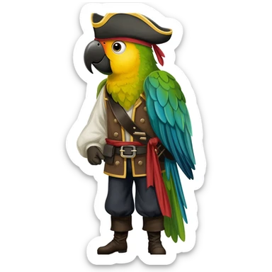 pirate and parrot sticker