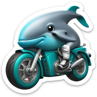 Dolphin on motorcycle  sticker