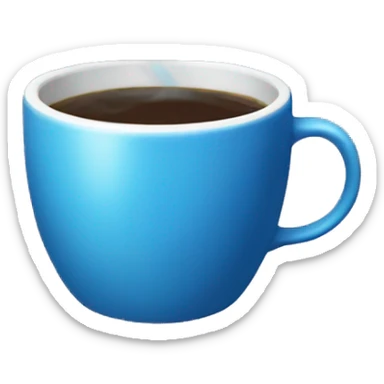 blue coffee cup aesthetic sticker