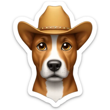 Dog with a cowboy hat sticker