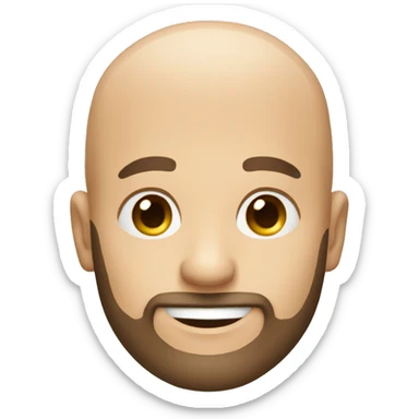 smiling bald man with busy beard sticker