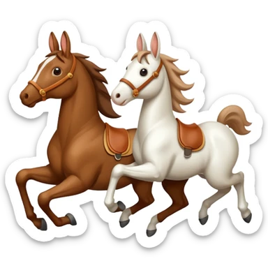 rabbit horse galloping  sticker
