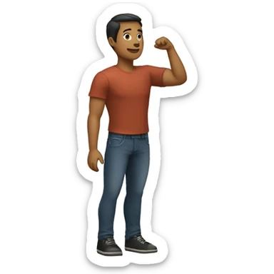 man (full-body) (one arm raised) (side view) sticker