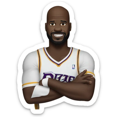 shaq o neal with a rim in his hands sticker