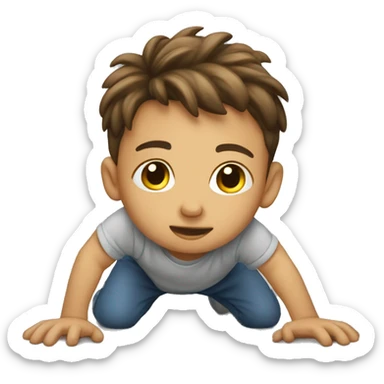 kid crawling like a baby sticker