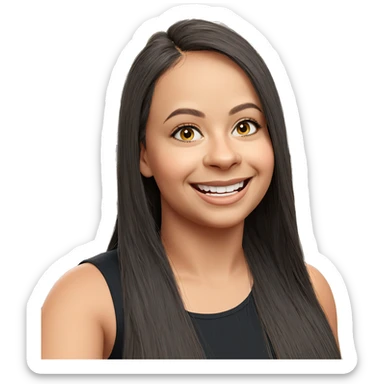 smiling girl with long hair sticker