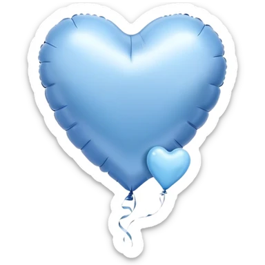 dark blue love letter in pastel blue and perl metallic heart-shaped balloons sticker