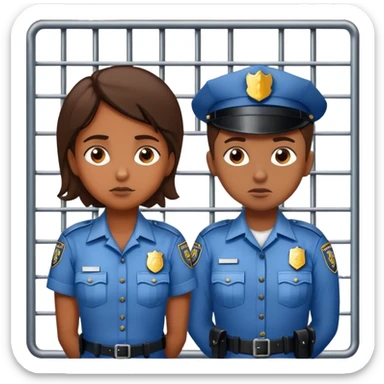 Riddle kid in jail policewoman looking at him sticker