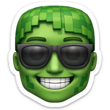 Creeper wearing sunglasses sticker