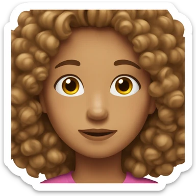 Girl with inhaler tan curly brown hair long sticker