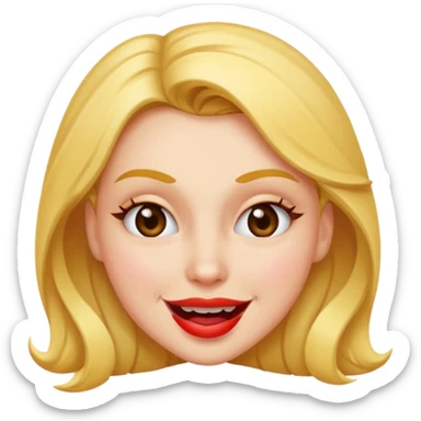 A women winking why biting her lip  sticker