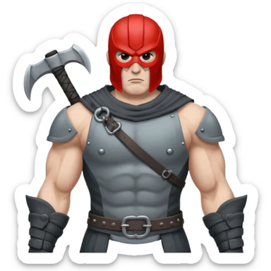 man executioner in gray warrior suit sticker