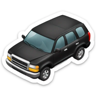 broken black overheating suv sticker