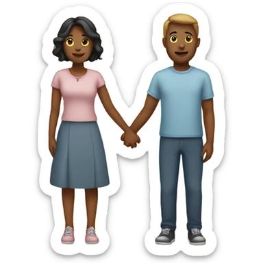 A couple holding hands  sticker