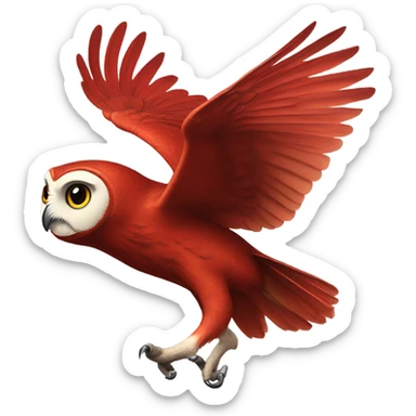 real owl red fly sticker