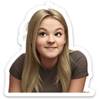 blonde girl indoors looking at viewer sticker