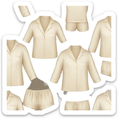 Beige silk short pjs sticker