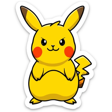 pudgy Pikachu with cartoon spots sticker