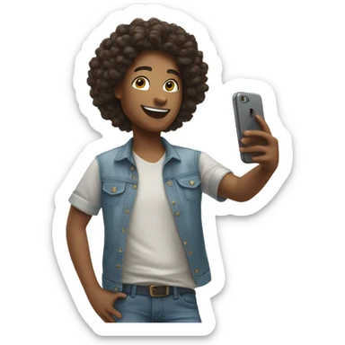 casual selfie in the mirror sticker