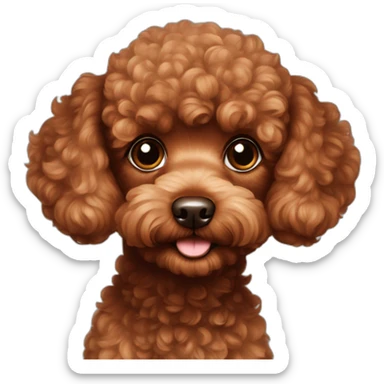 red brown toy poodle sticker