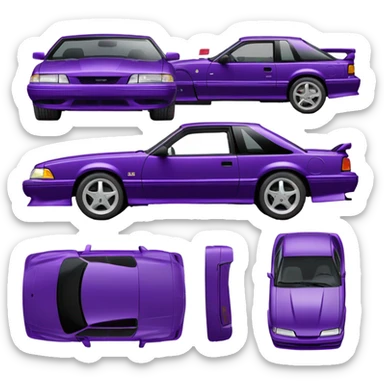 1993 purple Foxbody Mustang sticker