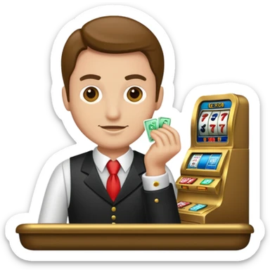 casino cashier man sticker