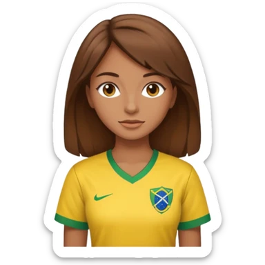 Ragazza castana con maglietta del Brasile  sticker