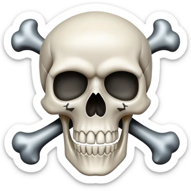 classic skull emoji with crossbones sticker