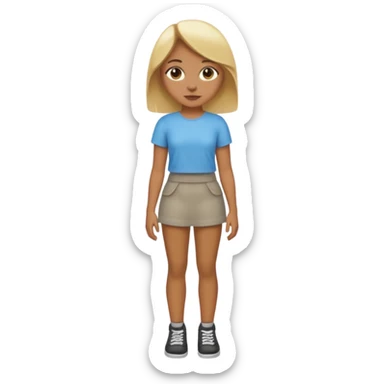full body girl with brown skin and blonde hair sticker
