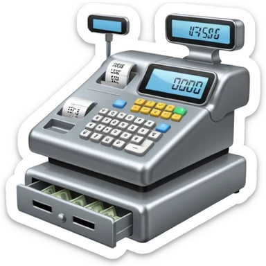 Flat Style Cash Register sticker