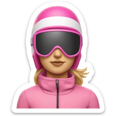 ski goggles pink sticker