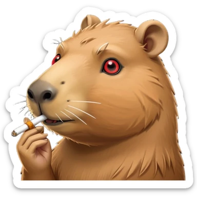 Capybara smoking marijuana sticker