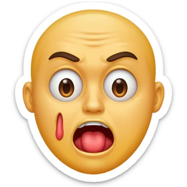 Crazy looking guy drooling  sticker