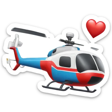 helicopter with heart sticker