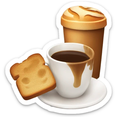 Coffee with bread sticker
