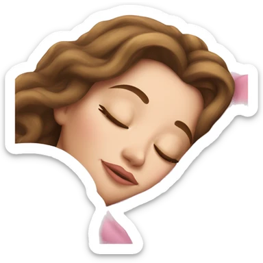sleeping beauty brunette white girl sticker