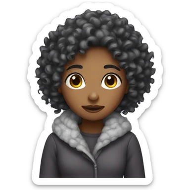 Curly Girl with cold sticker