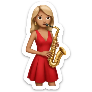 woman Swing jazz musician playing saxophone sticker