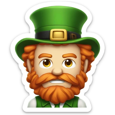An angry leprechaun sticker