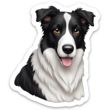 white and black mixed dog border collie sticker