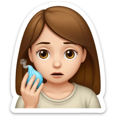 a girl taking a really bad smelly poop sticker