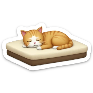 Cat with bed sleep  sticker