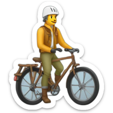Voyageur randonneur sur une planète toute petite sticker