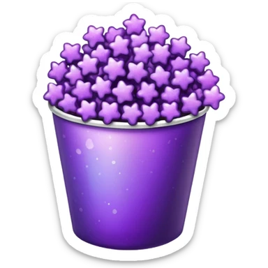 Glitter purple popcorn sticker