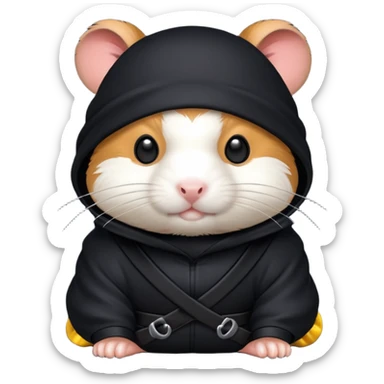 ninja hamster with black fur sticker